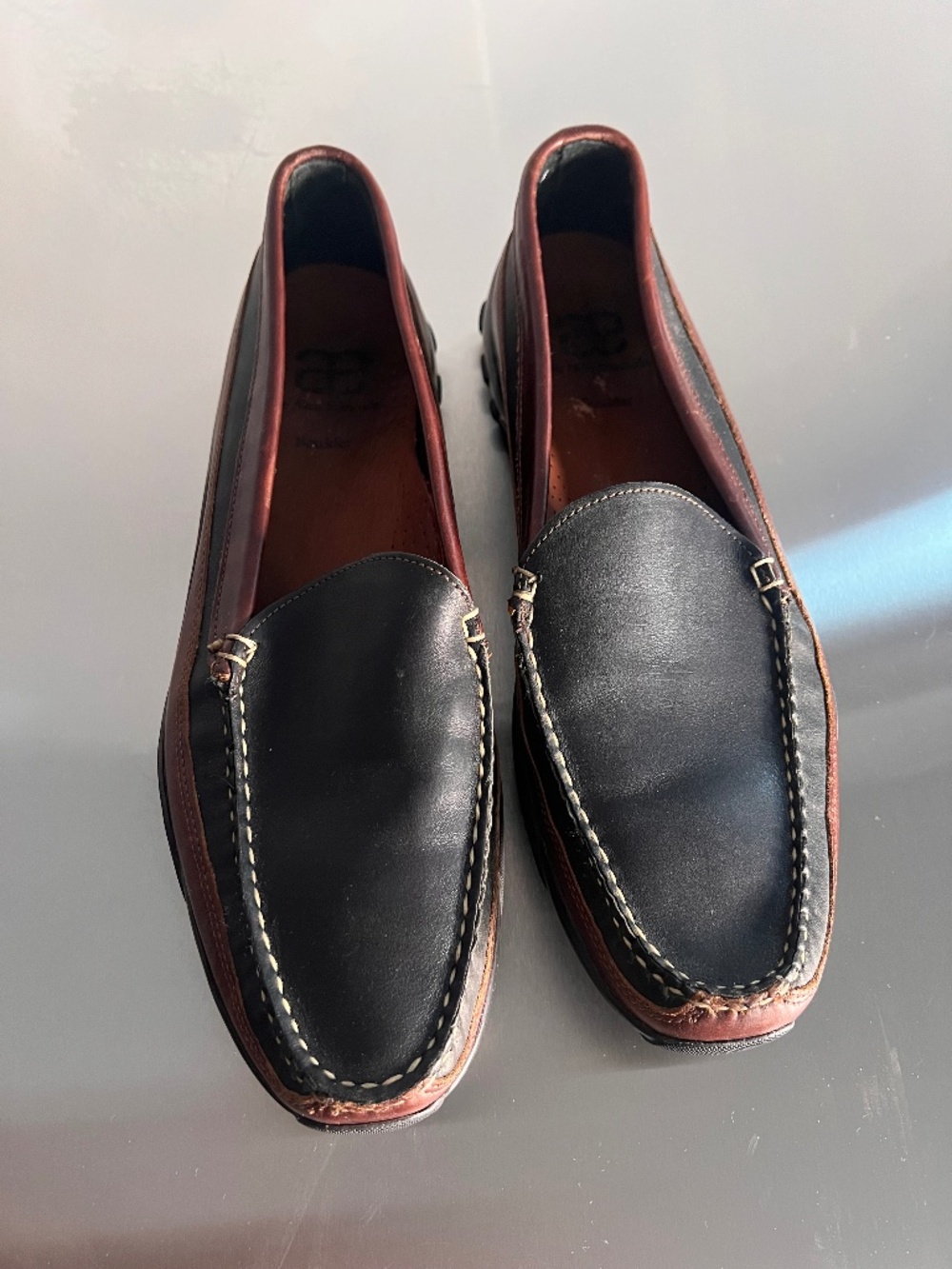 Allen Edmonds Boulder Venetian Driving Black/Brown Loafers Men's‎ SZ 13 Narrow